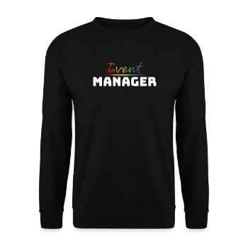 Tshirt fuer CSD LGBT Event Manager white - Unisex Pullover - Schwarz - Vorne - Alina (178cm) & Michal (187cm)