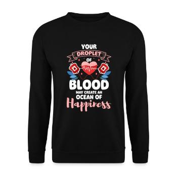 Blutspende Leben Krankenhaus - Unisex Pullover - Schwarz - Vorne - Alina (178cm) & Michal (187cm)
