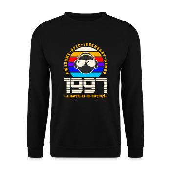 1997 - Unisex Pullover - Schwarz - Vorne - Alina (178cm) & Michal (187cm)