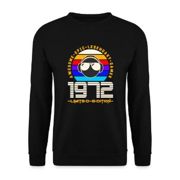 1972 - Unisex Pullover - Schwarz - Vorne - Alina (178cm) & Michal (187cm)