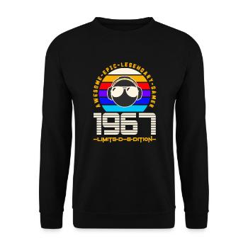 1967 - Unisex Pullover - Schwarz - Vorne - Alina (178cm) & Michal (187cm)