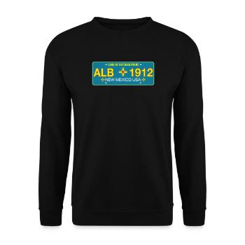 New Mexico Nummernschild Albuquerque - Unisex Pullover - Schwarz - Vorne - Alina (178cm) & Michal (187cm)