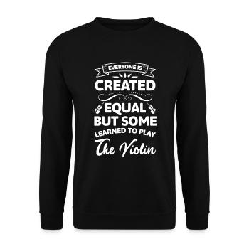 Violine Instrument Klassik Streichinstrument - Unisex Pullover - Schwarz - Vorne - Alina (178cm) & Michal (187cm)