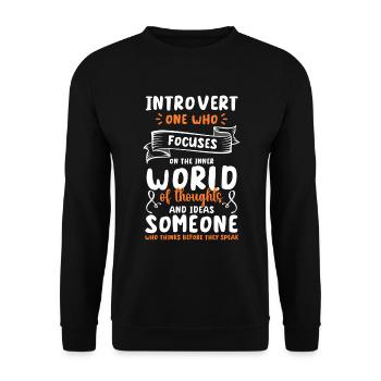 Introvertiert Misanthrop Menschen Asozial - Unisex Pullover - Schwarz - Vorne - Alina (178cm) & Michal (187cm)