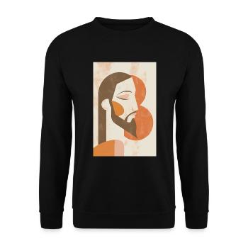 Boho Jesus Wandkunst, Digitaler Download, - Unisex Pullover - Schwarz - Vorne - Alina (178cm) & Michal (187cm)