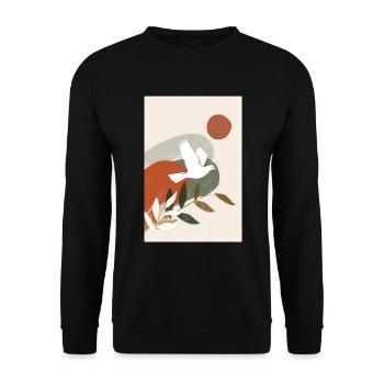 Boho Dove Wandkunst, Digitaler Download, Moderner - Unisex Pullover - Schwarz - Vorne - Alina (178cm) & Michal (187cm)