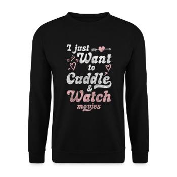 Câlin d’amour - Sweat-shirt Unisexe - noir - Devant - Alina (178cm) & Michal (187cm)