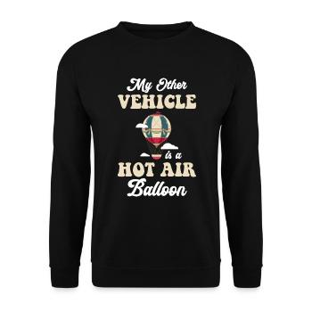Hot Air Balloon Sky Flame - Unisex Sweatshirt - black - Front - Alina (178cm) & Michal (187cm)