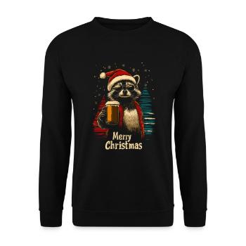 Bière de Noël Raton laveur - Sweat-shirt Unisexe - noir - Devant - Alina (178cm) & Michal (187cm)