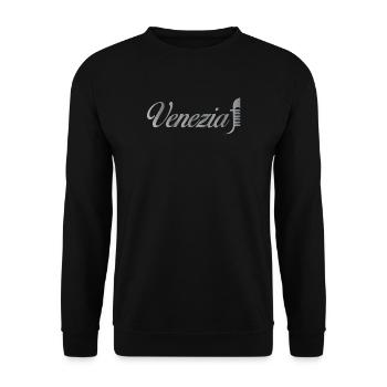 Venezia Script Métallique - Sweat-shirt Unisexe - noir - Devant - Alina (178cm) & Michal (187cm)