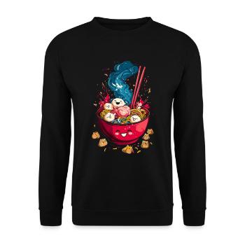 Bol de Ramen Kawaii - Sweat-shirt Unisexe - noir - Devant - Alina (178cm) & Michal (187cm)