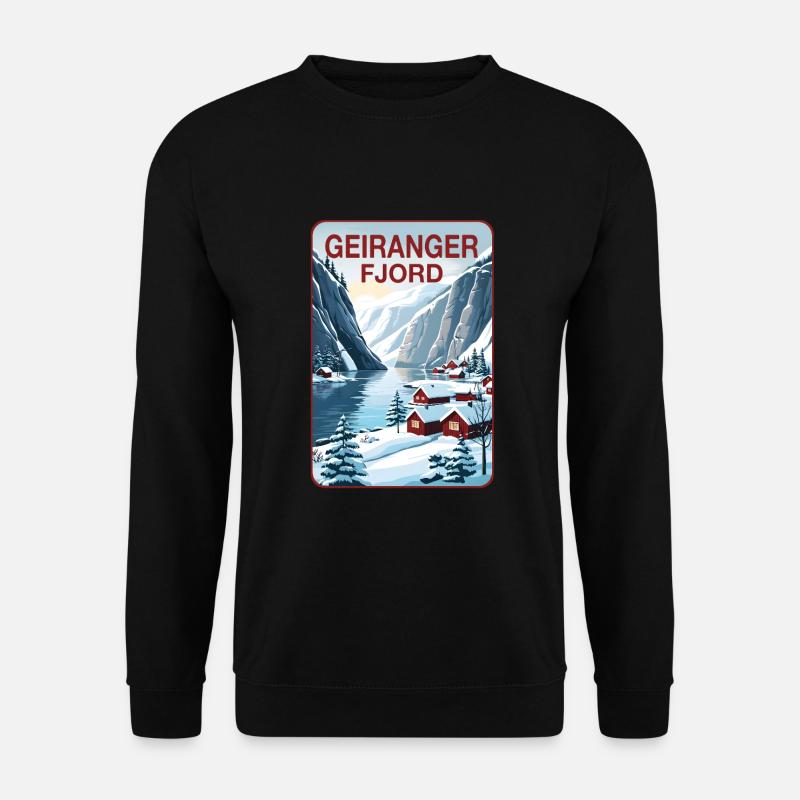 Geiranger Fjord - Unisex Pullover - Schwarz