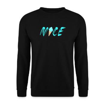 Joli cornet de crème glacée bleu clair Cornet de crème glacée fraîche - Sweat-shirt Unisexe - noir - Devant - Alina (178cm) & Michal (187cm)