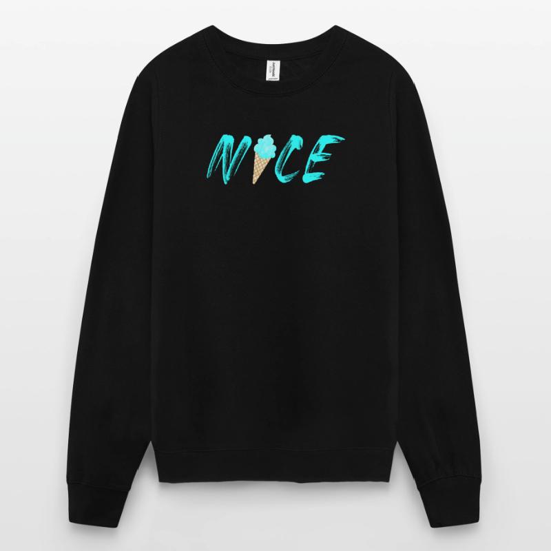 nice hellblau Eis Waffel Eistüte cool Eiscreme Unisex Pullover