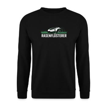Rasenflüsterer Garten Rasenmäher Rasenflüsterer - Unisex Pullover - Schwarz - Vorne - Alina (178cm) & Michal (187cm)