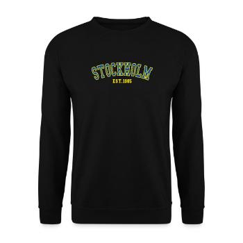 Stockholm Est.1985 - Unisex Sweatshirt - black - Front - Alina (178cm) & Michal (187cm)