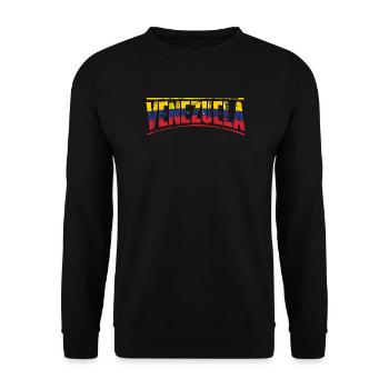 Venezuela in Trikolor-Schrift - Unisex Pullover - Schwarz - Vorne - Alina (178cm) & Michal (187cm)