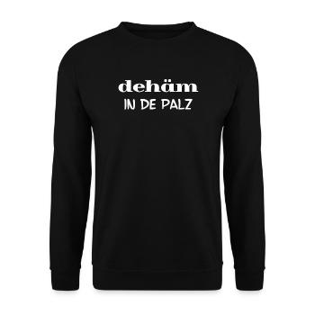 dähäm, pfälzer sprüche - Unisex Pullover - Schwarz - Vorne - Alina (178cm) & Michal (187cm)