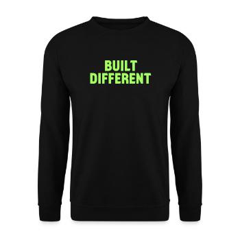 Built Different Neon Tee - Unisex Sweatshirt - black - Front - Alina (178cm) & Michal (187cm)