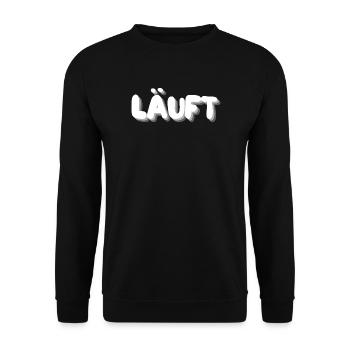 läuft - Unisex Pullover - Schwarz - Vorne - Alina (178cm) & Michal (187cm)