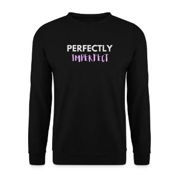 Perfectly Imperfect lettering - Unisex Sweatshirt - black - Front - Alina (178cm) & Michal (187cm)