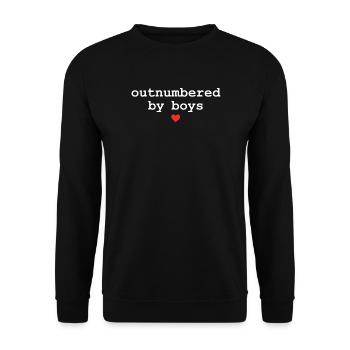 Outnumbered By Boys Mama Funny Mother’s Day - Unisex Sweatshirt - black - Front - Alina (178cm) & Michal (187cm)
