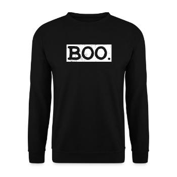 Boo Bold Halloween Typografie - Unisex Pullover - Schwarz - Vorne - Alina (178cm) & Michal (187cm)