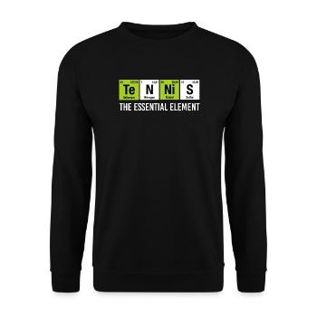 Tennis: Wesentliches Element: Lustige Chemie. - Unisex Pullover - Schwarz - Vorne - Alina (178cm) & Michal (187cm)