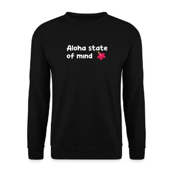 Aloha state of mind - Hawaii - Insel - USA - Blume - Unisex Pullover - Schwarz - Vorne - Alina (178cm) & Michal (187cm)