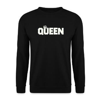 Queen Crown Font Block - Unisex Sweatshirt - black - Front - Alina (178cm) & Michal (187cm)