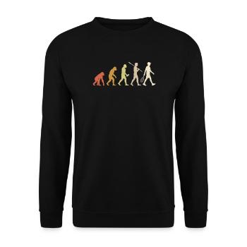 Tennis Evolution Lustiges Tennisspieler-Geschenk - Unisex Pullover - Schwarz - Vorne - Alina (178cm) & Michal (187cm)