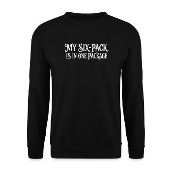 My Six-Pack Is In One Package - Funny Fitness - Unisex Sweatshirt - black - Front - Alina (178cm) & Michal (187cm)
