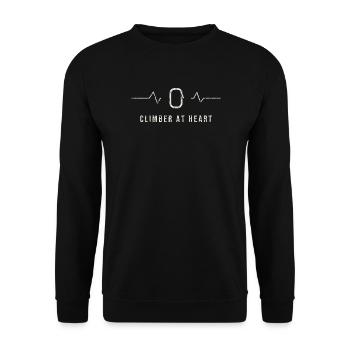Grimpeur au cœur battement de cœur - Sweat-shirt Unisexe - noir - Devant - Alina (178cm) & Michal (187cm)
