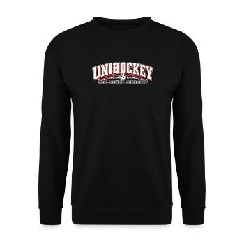 Unihockey Leidenschaft Logo - Unisex Pullover - Schwarz - Vorne - Alina (178cm) & Michal (187cm)