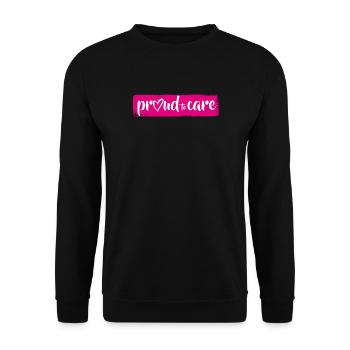 Pour les fières professionnelles infirmières: fier de soigner le logo - Sweat-shirt Unisexe - noir - Devant - Alina (178cm) & Michal (187cm)