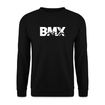 BMX Rider Shirt für Kinder & Biker - Unisex Pullover - Schwarz - Vorne - Alina (178cm) & Michal (187cm)