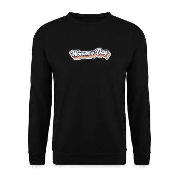 Rainbow Retro Womens Day Graphic - Unisex Sweatshirt - black - Front - Alina (178cm) & Michal (187cm)