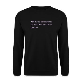 IMG 7294 - Unisex Pullover - Schwarz - Vorne - Alina (178cm) & Michal (187cm)