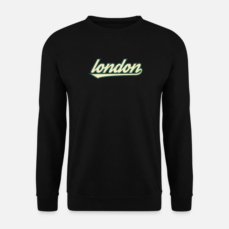 London Retro Schriftzug Tee - Unisex Pullover - Schwarz