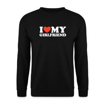 J’aime ma chemise coeur de copine - Sweat-shirt Unisexe - noir - Devant - Alina (178cm) & Michal (187cm)