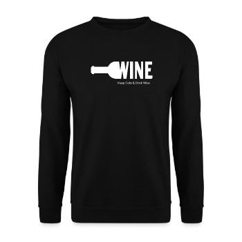 WINE Keep Calm & Drink Wine - Unisex Pullover - Schwarz - Vorne - Alina (178cm) & Michal (187cm)