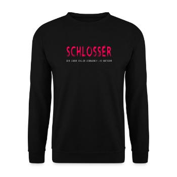 Schlosser Handwerker Design - Unisex Pullover - Schwarz - Vorne - Alina (178cm) & Michal (187cm)