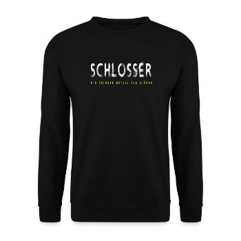 Schlosser Handwerker Design - Unisex Pullover - Schwarz - Vorne - Alina (178cm) & Michal (187cm)