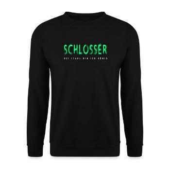 Schlosser Handwerker Design - Unisex Pullover - Schwarz - Vorne - Alina (178cm) & Michal (187cm)