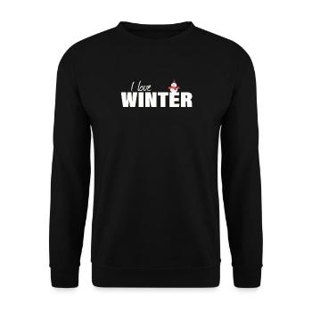 i love winter - Unisex Sweatshirt - black - Front - Alina (178cm) & Michal (187cm)