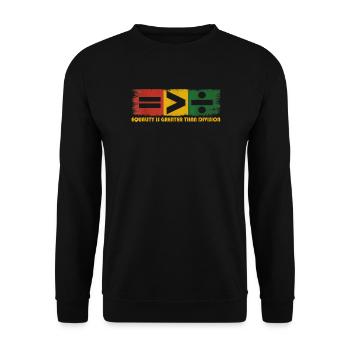 Equality Is Greater Than Division Juneteenth Math - Unisex Sweatshirt - black - Front - Alina (178cm) & Michal (187cm)