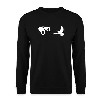 Minimalist Bird Watching Silhouette - Unisex Sweatshirt - black - Front - Alina (178cm) & Michal (187cm)