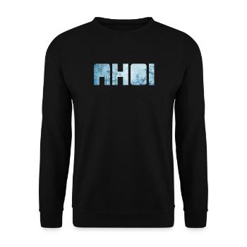 Ahoy, navire, ancre, vacances, mer, maritime, mer du Nord, frais - Sweat-shirt Unisexe - noir - Devant - Alina (178cm) & Michal (187cm)