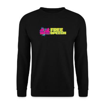 Vibrant graffiti free speech t-Shirt design - Unisex Sweatshirt - black - Front - Alina (178cm) & Michal (187cm)