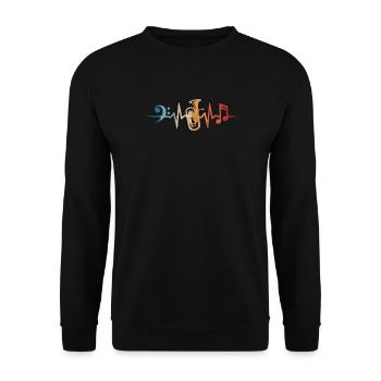 Euphonium Heartbeat Brass Band Music Musicians - Unisex Sweatshirt - black - Front - Alina (178cm) & Michal (187cm)
